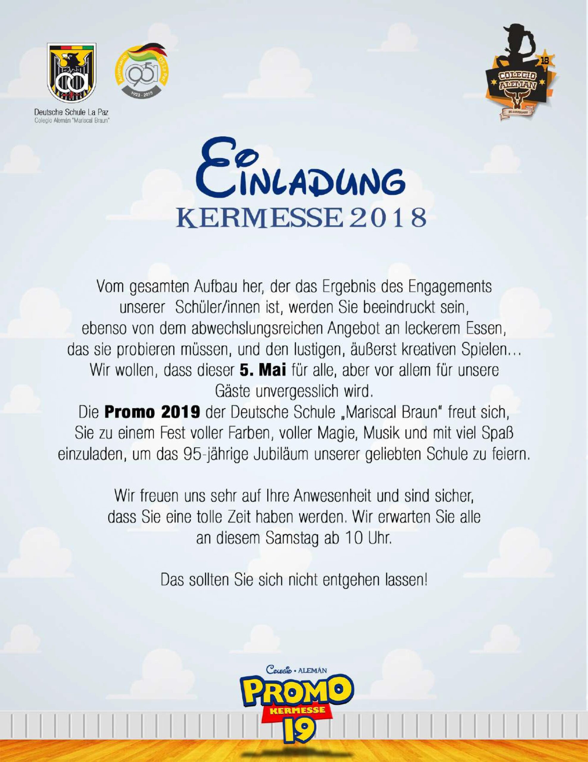 Invitación Kermesse 2018 - Colegio Alemán “Mariscal Braun”