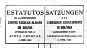 Reichskanzler: Joseph Wirth Aprobación de estatutos y fundación del CEA (Centro Escolar Alemán) 06.04